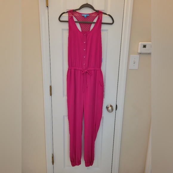 jcpenney Pants & Jumpsuits Hot Pink Jumpsuit Size Xs Tapered Leg At